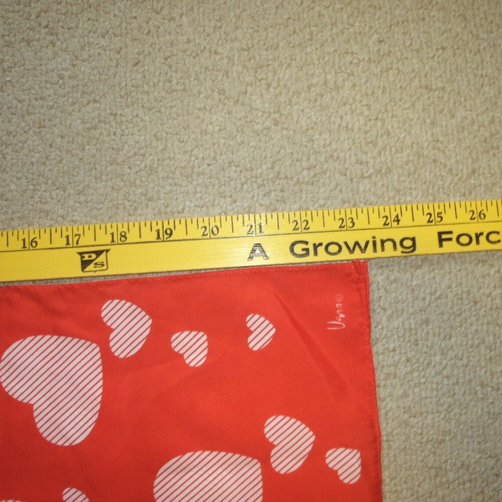 Heart Patterned Red Scarf - Picture 4 of 5